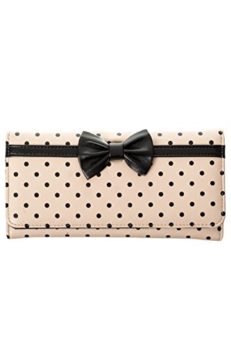 Banned Carla 50er Jahre Retro Polka Brieftasche - Beige von Banned