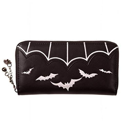 Banned Damen Geldbörse - Bats Portemonnaie Lila oder Weiss (Weiß) von Banned