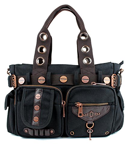 Banned Damen Handtasche Schultertasche Schwarz von Banned