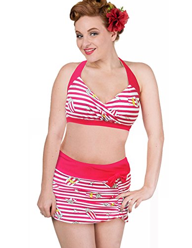 Banned Damen Neckholder Bikini Set hohe Taille - Beach Bum Vintage Halter Top XS von Banned