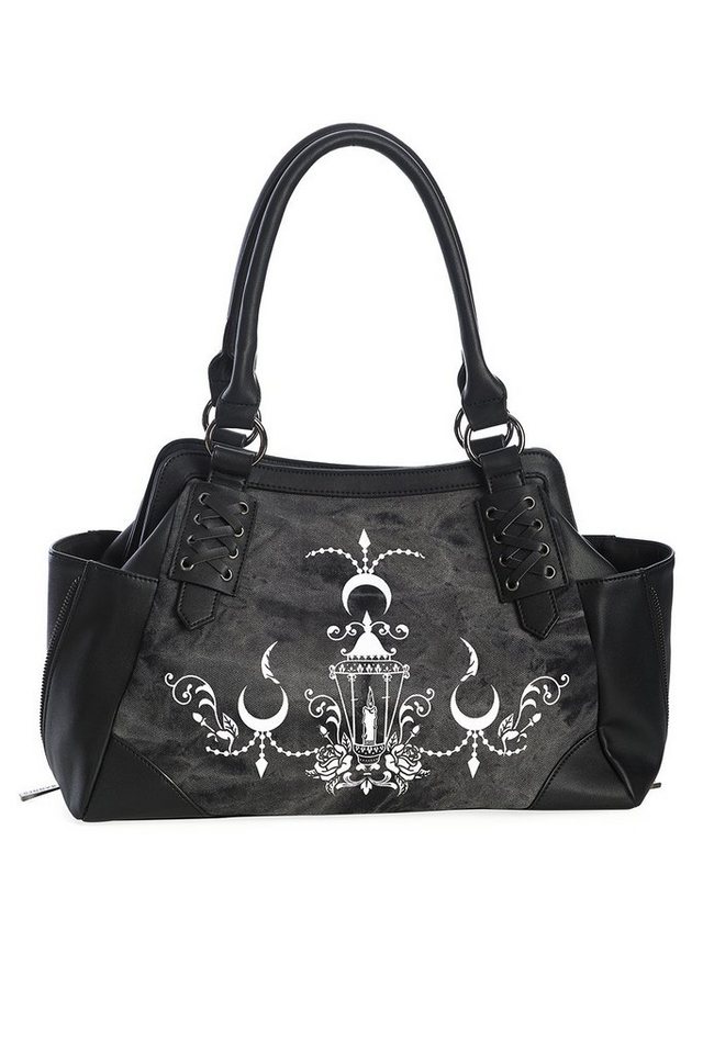 Banned Handtasche Chadelier, Gothic Laternen Print von Banned