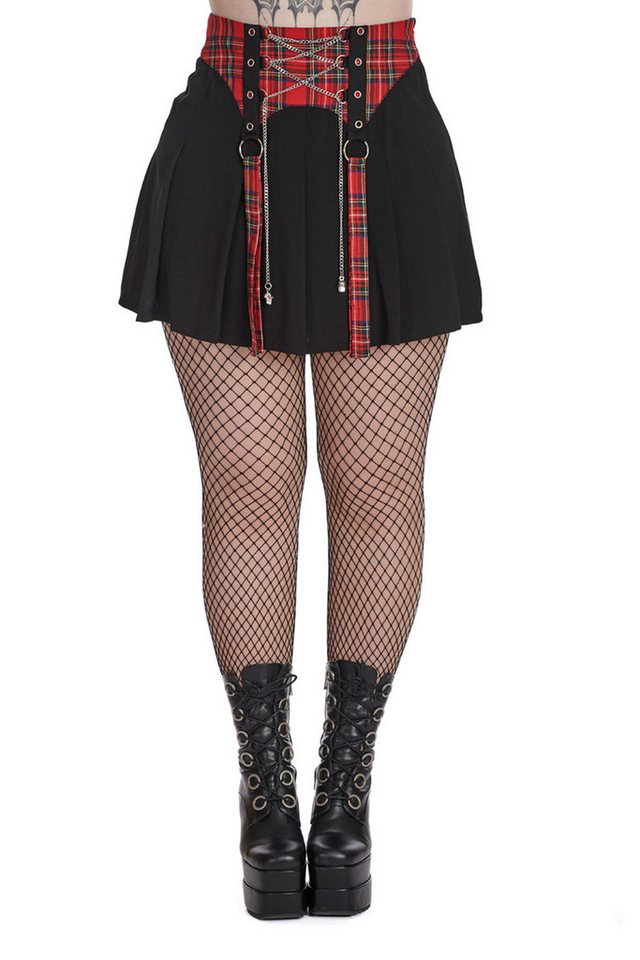 Banned Plisseerock Isadora Tartan Punk Gothic Goth Grufti von Banned