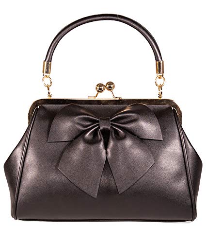 Banned Retro Damen Lockwood Schleife Handtasche - Schwarz, One Size von Banned