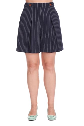 Banned Retro Shorts Stripe Sail Schwarz Kurze Hose mit Vintage Nadelstreifen Muster, Größe:L Banned Retro Shorts Stripe Sail Schwarz Kurze Hose mit Vintage Nadelstreifen Muster, Größe:L von Banned