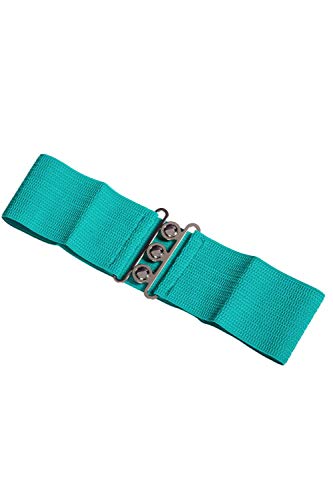 Banned Retro Vintage Elastischer Weiter Gurt - Viele Farben Erhältlich - Aqua (Large) von Banned