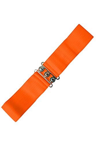 Banned Retro Vintage Elastischer Weiter Gurt - Viele Farben Erhältlich - Orange (Large) von Banned