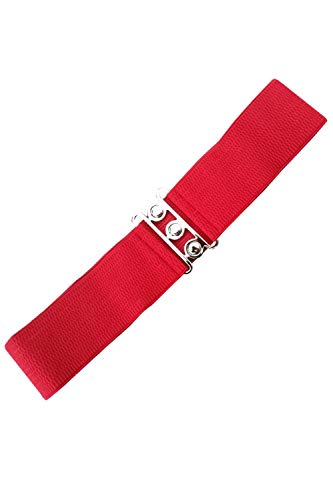 Banned Retro Vintage Elastischer Weiter Gurt - Viele Farben Erhältlich - Rot (Medium) von Banned