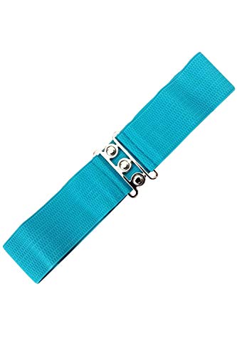 Banned Retro Vintage Elastischer Weiter Gurt - Viele Farben Erhältlich - Teal (Medium) von Banned