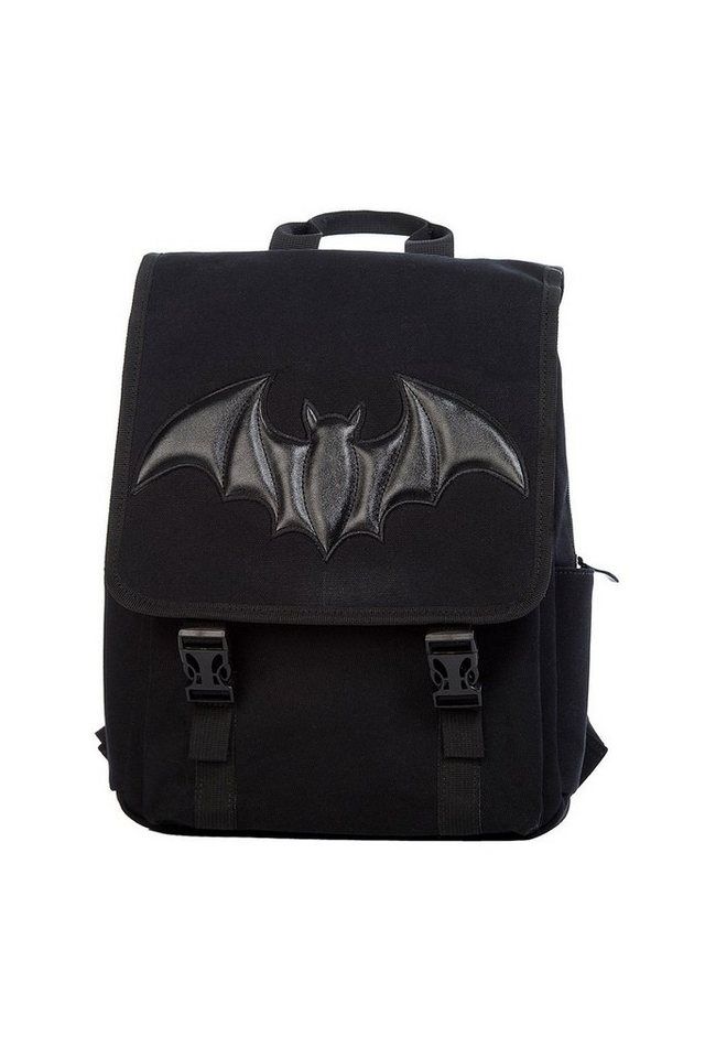 Banned Rucksack Dragon Frenzy Gothic, Backpack Fledermaus Aufnäher von Banned