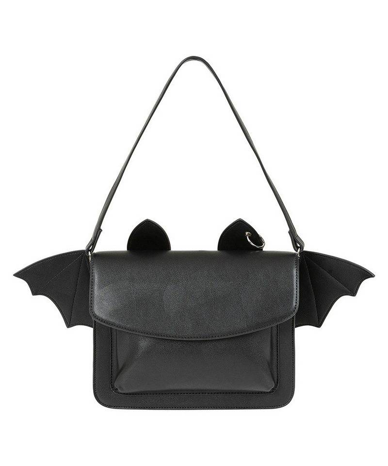 Banned Schultertasche Catacomb Bat, Fledermaus Handtasche Kunstleder von Banned