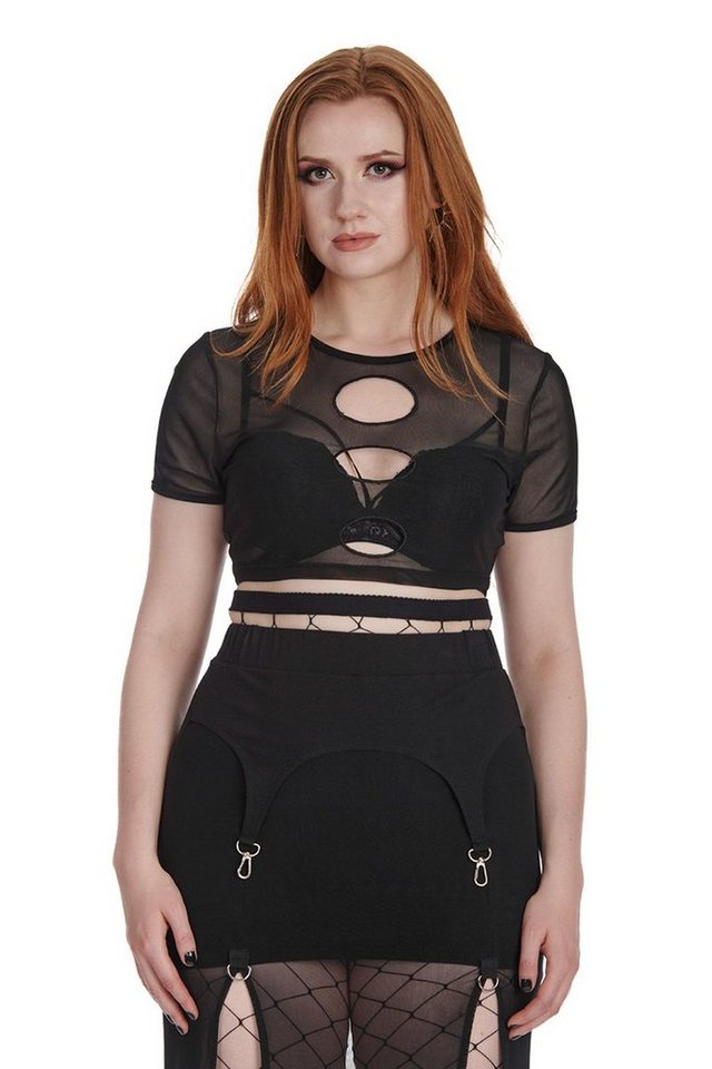 Banned Shirttop Eclipse Mesh Netz Top Cut Out Ausschnitt Gothic Punk Distressed von Banned