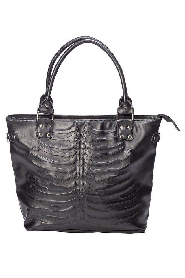 Banned Shopper Vespera Emboss Shopper, Gothic Skelett Ribcage von Banned