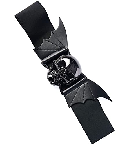 Banned Storm Totenkopfgürtel Elastischer Stretch-Cincher mit Breiter Taille Gothic, Schwarz Banned Storm Totenkopfgürtel Elastischer Stretch-Cincher mit Breiter Taille Gothic, Schwarz von Banned
