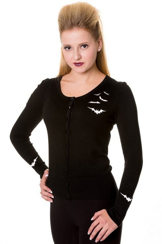 Banned Strickjacke Bats Cardigan Spooky Gothic Fledermaus von Banned