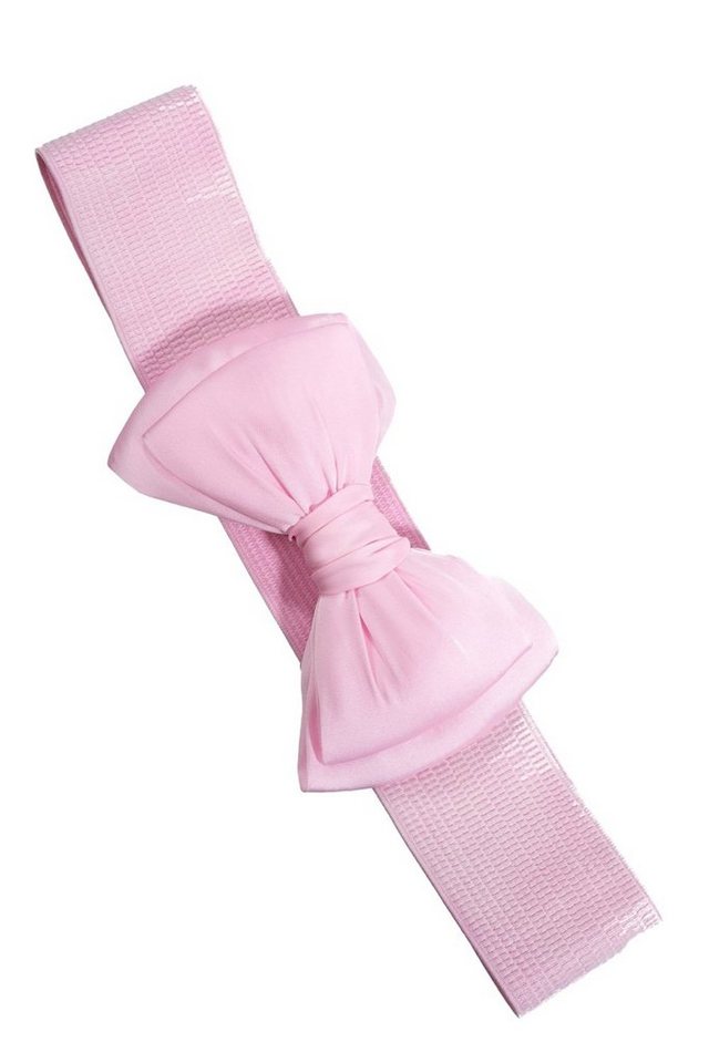 Banned Taillengürtel Bella Belt Rosa Vintage Schleife Retro Stretchgürtel von Banned