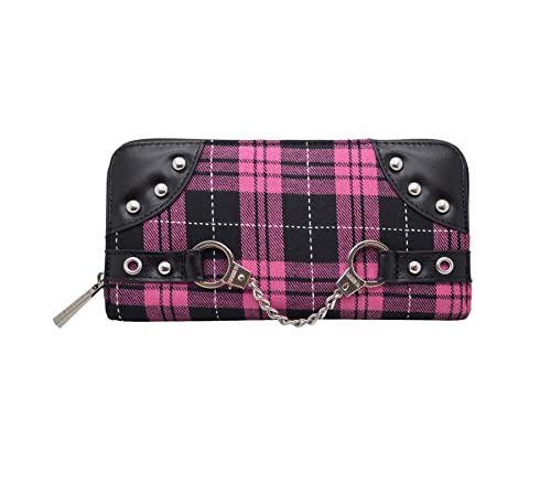 Banned Tartan Handcuff Purse Pink von Banned