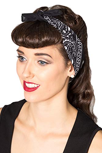 Dancing Days Lysia Vintage Retro 40er 50er Jahre Bandana Stirnband - Schwarz von Banned