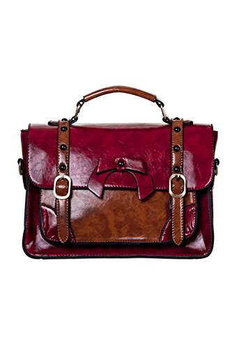 Vintage Retro Tasche mit Schnallen und einer Schleife rot - Einheitsgröße - Banned von Banned