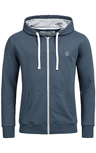 Banqert Herren Hoody, Faire Löhne, Purified Cotton, Männer Hoodie-s Kapuzenjacke-n Kapuzen-Sweater mit Reissverschluss Men, Blau Dunkelblau XXXL XXX-Large von Banqert