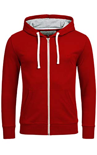 Banqert Herren Hoody, Faire Löhne, Purified Cotton, Männer Hoodie-s Kapuzenjacke-n Kapuzen-Sweater mit Reissverschluss Men, Rot Ziegelrot XXL XX-Large von Banqert