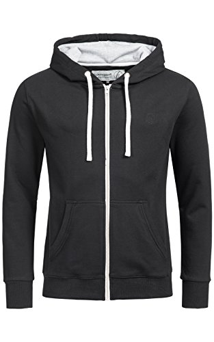 Banqert Herren Hoody, Faire Löhne, Purified Cotton, Männer Hoodie-s Kapuzenjacke-n Kapuzen-Sweater mit Reissverschluss Men, Schwarz Black XXL XX-Large von Banqert