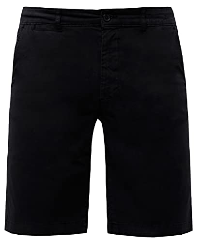 Banqert Herren Short Kurze Hose-n, Männer Organic Shorts Regular Slim-fit, Herrenshort-s Pant-s, einfarbig-e Freizeit Wanderhose für Jungen Chino Cargo Knielang, Schwarz Black L Large von Banqert