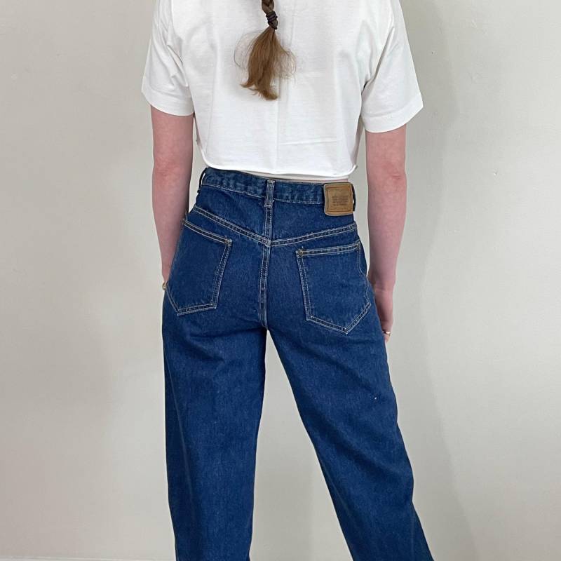 Vintage 90Er Jahre Calvin Klein Jeans Dark Wash Designer Denim, Made in Usa, Größe 27x32 von BanquetRoadVintage