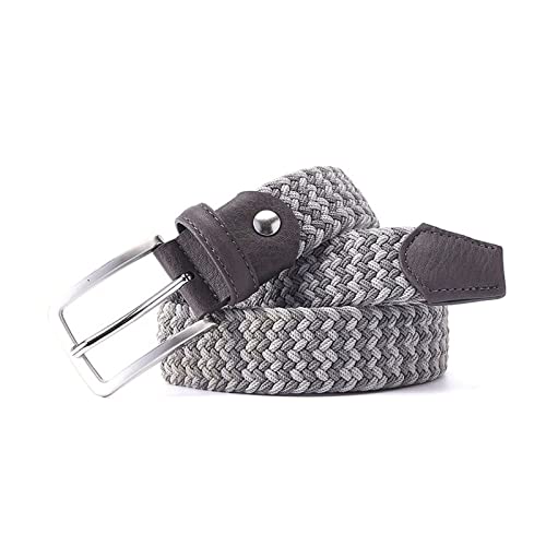 Bantopgong Geflochtener elastischer Gürtel mit Lederüberzug für Herren Geflochtener elastischer Stretchgürtel mit 3,5cm Breite, 135cm von Bantopgong
