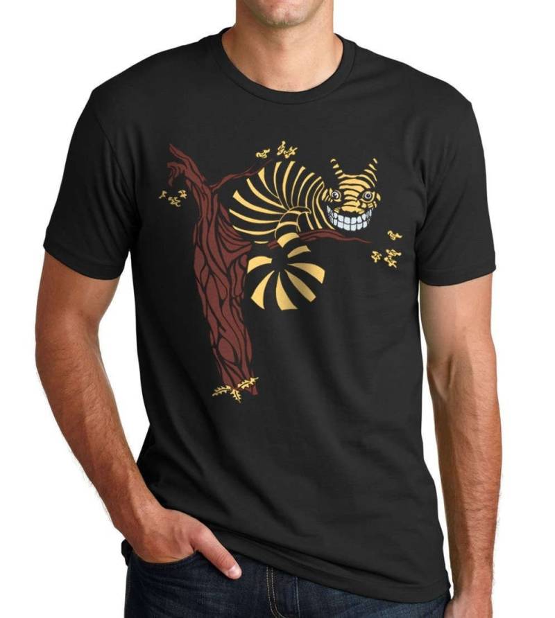 Einzigartiges Glow Grinsekatzen-T-Shirt -Lewis Carroll Inspiriertes Wunderliches Hemd von BanyanTreeClothing