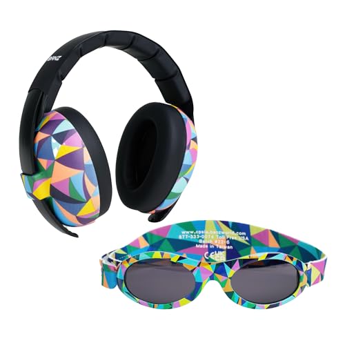 Banz Baby-Mädchen Combo Ohrenschützer und Sonnenbrille Set, Kaleidoskop, S von Banz