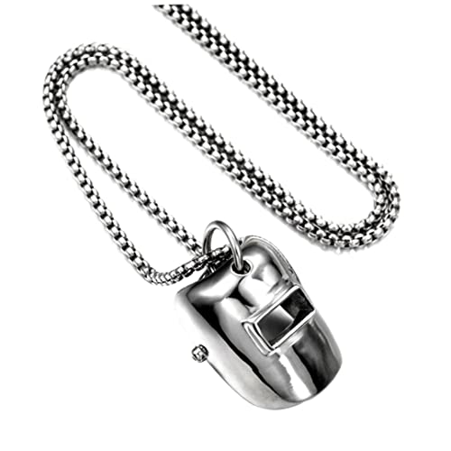 Banziaju Halskette Halskette Schweißer Helm Anhänger Halskette Silber Schmuck Geschenk für Männer Frauen Frauen von Banziaju