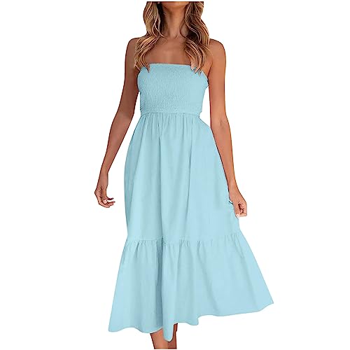 Baodan Boho Kleid Damen Shirt Kleid Damen Festliches Kleid Damen Sommerkleider Damen Kurze Sommerkleider Damen Sommerkleid Damen Elegant Festlich WeißEs Kleid Damen Cocktail Kleid Damen Kleid von Baodan