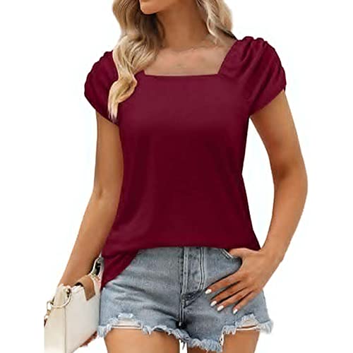 BaoDan Damen Tops Sommer Shirts Damen Sommer Shirt Damen Elegant T Shirt Damen Kurzarm Damen Shirts Sommer Sport Shirt Damen Bluse Damen Elegant Bluse Damen Kurzarm Sport Top Damen von Baodan