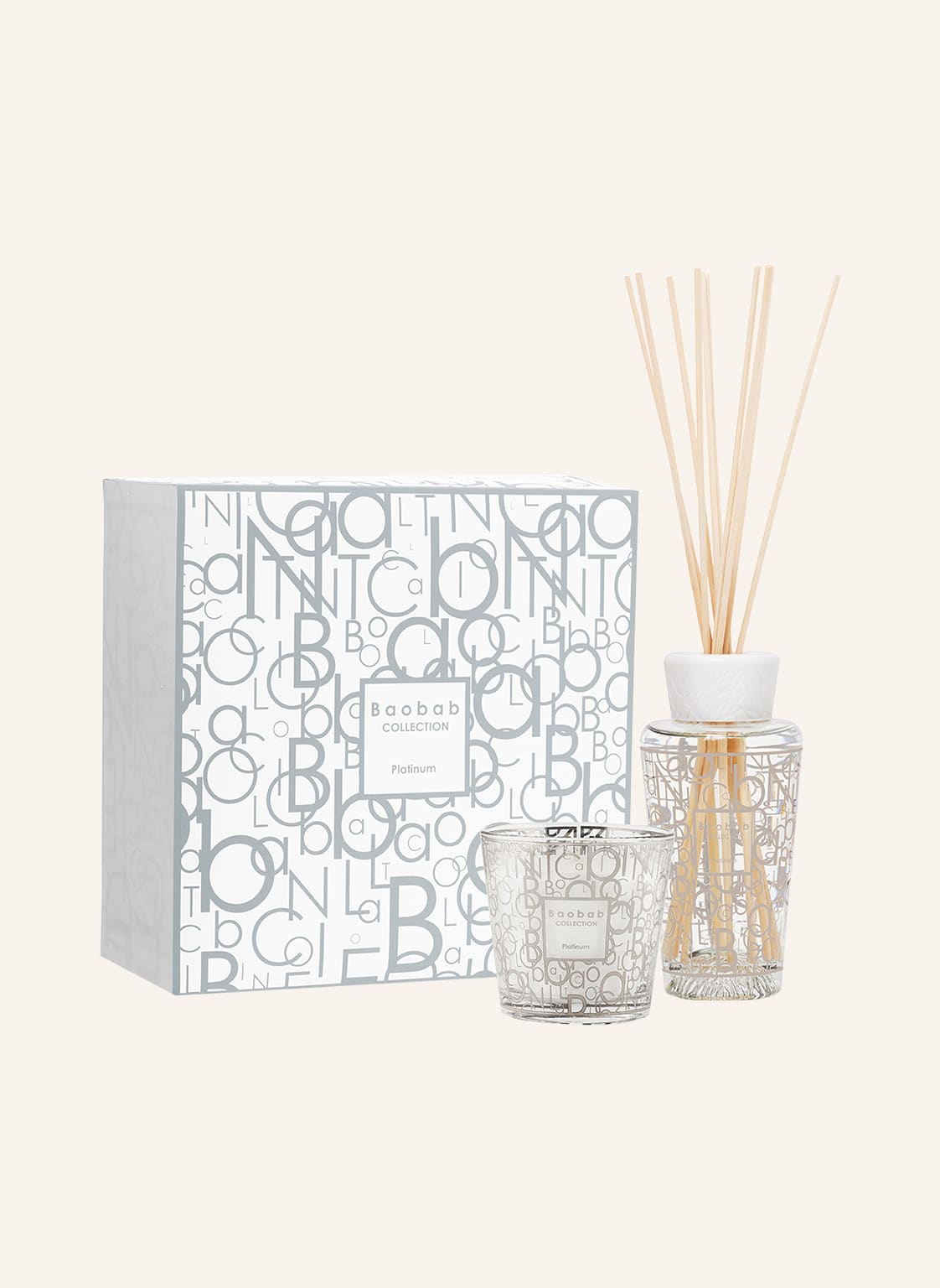 Baobab Collection Set Platinum: Duftkerze Und Raumduft silber von Baobab COLLECTION