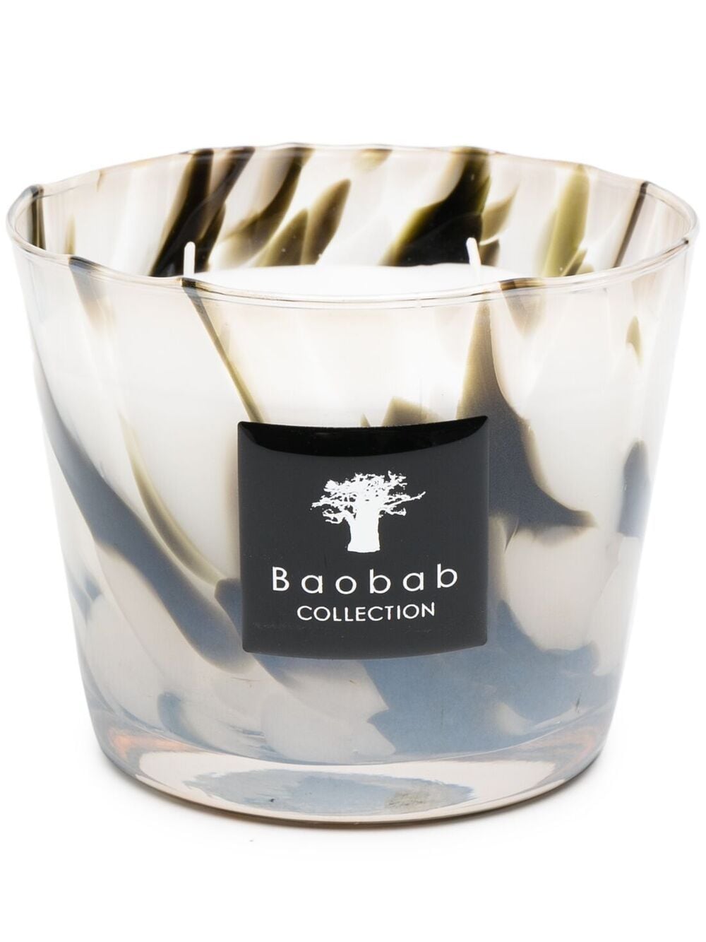 Baobab Collection Pearls Kerze mit abstraktem Print - Weiß von Baobab Collection