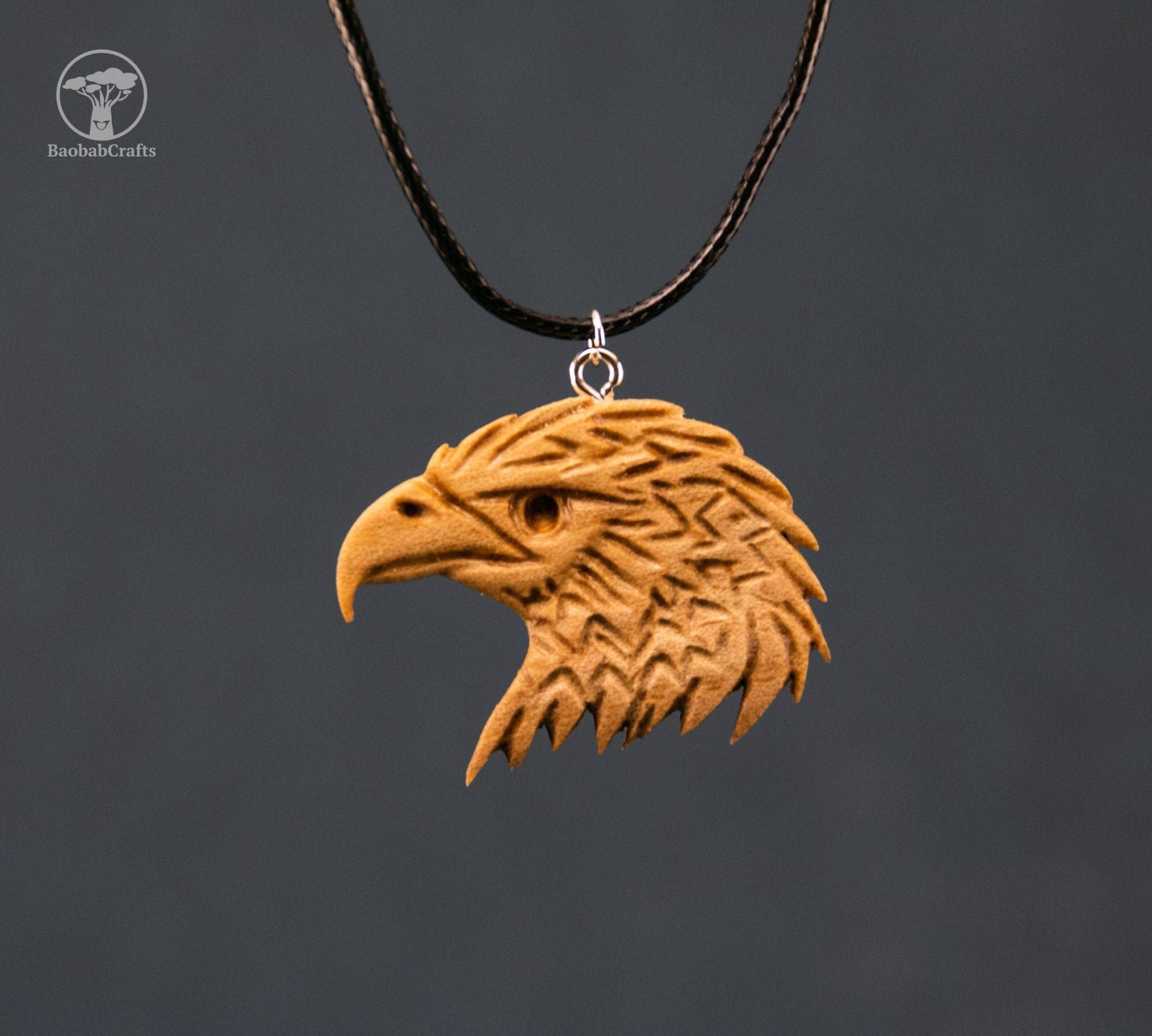 Handgefertigte Holz Adler Anhänger Halskette, Vogel Halskette Handgefertigte Holz Adler Anhänger Halskette, Vogel Halskette von BaobabCraftsCo