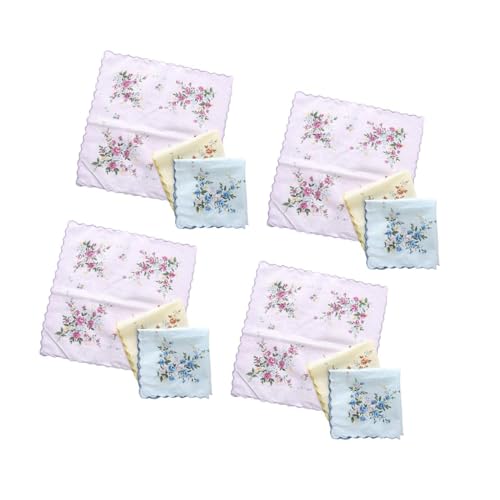 Baoblaze 12 Stück Damen-Taschentücher, weich, klassisch, zum Abwischen von Schweißtüchern, Einstecktüchern von Baoblaze