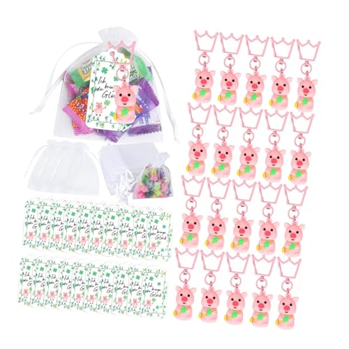 Baoblaze 20 Stück Schlüsselanhänger in Form eines Schweinchens als Partygeschenk, rosa Schlüsselanhänger in Form eines Schweinchens, kreativ, neuartig, von Baoblaze