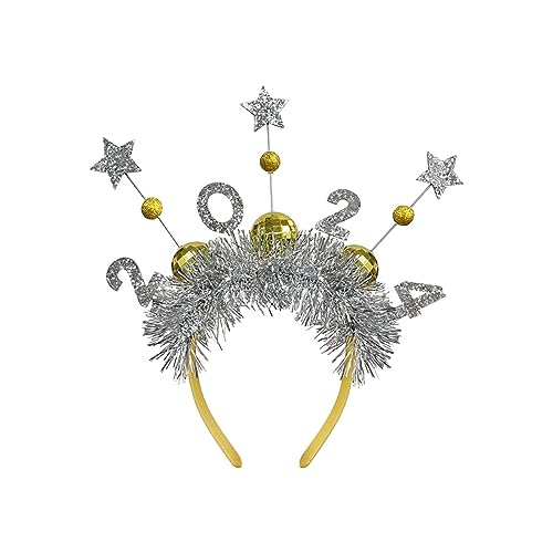 Baoblaze 2024 Neujahr Stirnband Haarband Haarschmuck Glitzer Stern Dekor Haarband Partybevorzugung Kopfbedeckung für Kinder Erwachsene Frühlingsfest Karneval von Baoblaze