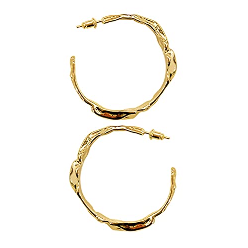 Baoblaze 2X Ohrringe Unregelmäßig Schöner Schlichter Einzigartiger Damenschmuck, Größe L Gold von Baoblaze