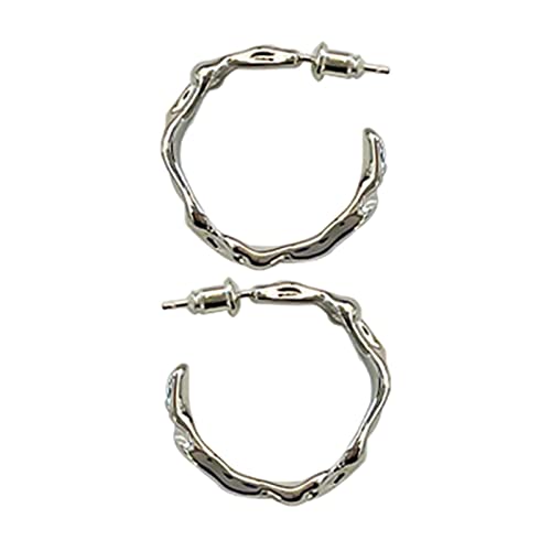 Baoblaze 2X Ohrringe Unregelmäßig Schöner Schlichter Einzigartiger Damenschmuck, Silber S von Baoblaze