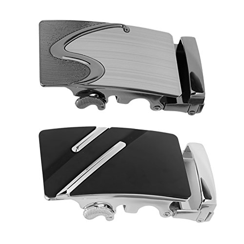 Baoblaze 2Pcs Gürtelschnalle Herren Automatik, Men Fashion Automatic Ratchet Belt Buckle, Ratsche Automatik Gürtelschnalle, Gürtelschnallen Ersatzschnalle für Ledergürtel Jeansgürtel von Baoblaze