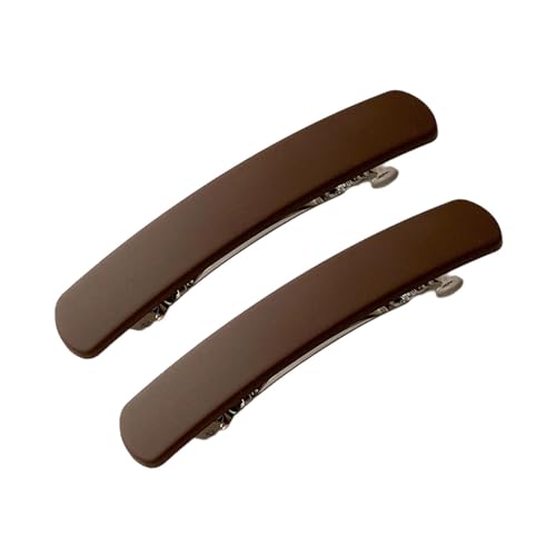 Baoblaze 2Pcs Damen Haarspange, Französische Haarclips, Vintage Haarschmuck Barrette, Automatische Tortoise Shell Haarspangen für Mädchen Feines Haar und Mitteldickes Haar, Kaffeefarbe von Baoblaze