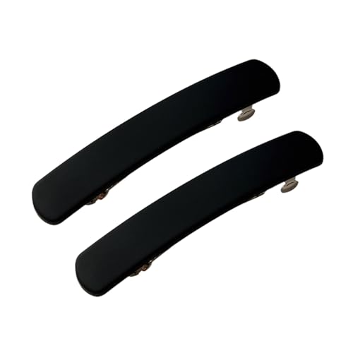 Baoblaze 2Pcs Damen Haarspange, Französische Haarclips, Vintage Haarschmuck Barrette, Automatische Tortoise Shell Haarspangen für Mädchen Feines Haar und Mitteldickes Haar, Schwarz von Baoblaze