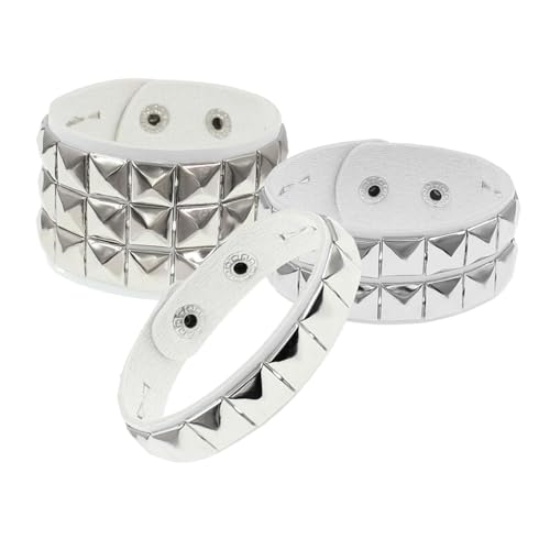 Baoblaze 3X Armbänder Täglichen Tragen PU Manschetten für Erwachsene Männer Frauen Kosaken Kostüm Party, Weiß Baoblaze 3X Armbänder Täglichen Tragen PU Manschetten für Erwachsene Männer Frauen Kosaken Kostüm Party, Weiß von Baoblaze