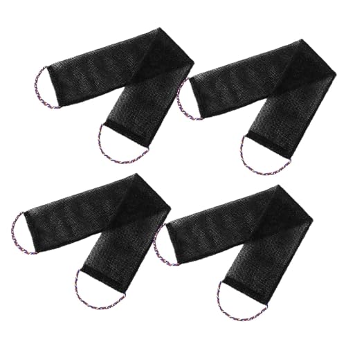 Baoblaze 4x Badesnetz mit Griffen Dusche glatter, erweitertes Waschzubehör mit Pull -Gurt Nylon Körper Rückenschrubben für Frauen Männer, Schwarz von Baoblaze