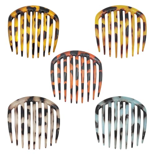 Baoblaze 5 Stück Haarkamm mit seitlicher Haarspange, Haar-Accessoire, stabiler, bequemer Retro-Kamm mit glattem, Kamm im Taschenformat für Partys, Frauen von Baoblaze