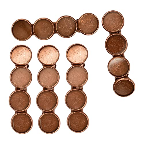 Baoblaze 5 Stück Haarspangen 12 mm blanko Haarklammer mit blanker runder Tablettbasis Haarschmuck für Geburtstagsgeschenk, Rotbronze von Baoblaze
