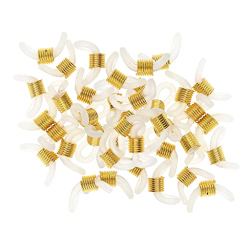 Baoblaze 50 Stücke Gummi Für Brillenband Brillenschnalle Brillenketten für Damen Kinder Brillen Seil, Gold von Baoblaze