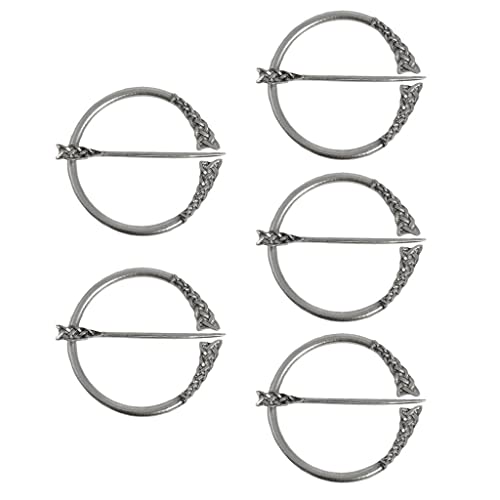 Baoblaze 5pcs Keltische Fibel Brosche Gewandnadel Buttons Mittelalter Schalspange Tuchring, Größe: 6,6x5,6 cm von Baoblaze
